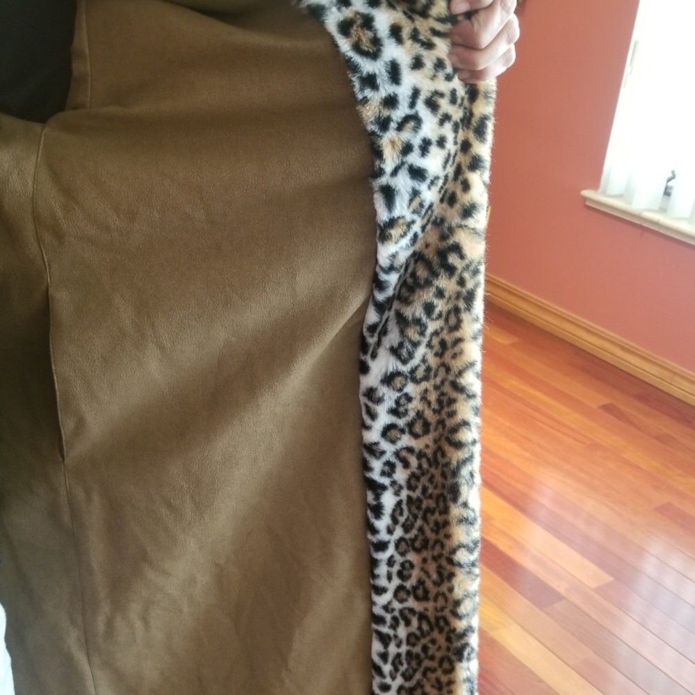 Leopard Print Faux Fur Coat